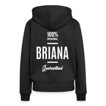 Briana Nom personnalisé - Sweat à capuche Premium bio Femme - noir - Dos - Julia (174cm)