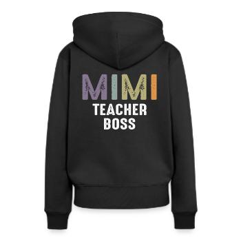 Mimi Lehrerin Boss - Oma Mama - Frauen Premium Bio Hoodie - Schwarz - Hinten - Julia (174cm)