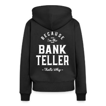 Caissier de banque Profession Travailleur d’anniversaire - Sweat à capuche Premium bio Femme - noir - Dos - Julia (174cm)