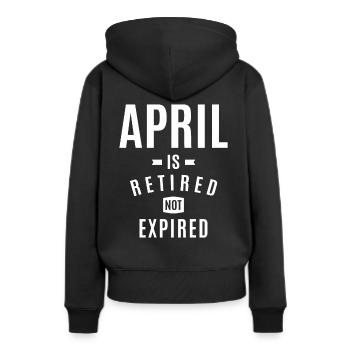 April Personalized Name - Women’s Premium Organic Hoodie - black - Back - Julia (174cm)