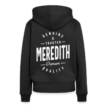 Meredith Personalized Name - Women’s Premium Organic Hoodie - black - Back - Julia (174cm)