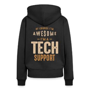 Tech Support - Women’s Premium Organic Hoodie - black - Back - Julia (174cm)