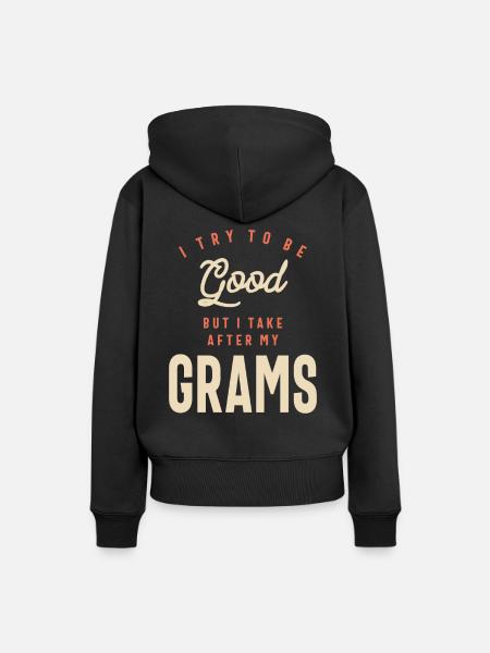 Omas Einfluss - Grams - Frauen Premium Bio Hoodie - Schwarz