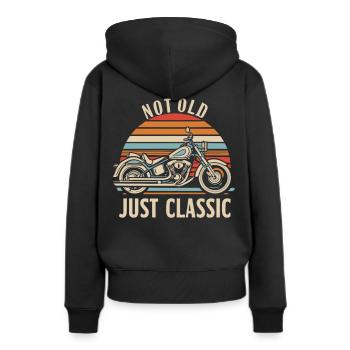 Classic Passion - Pour les motards intemporels - Sweat à capuche Premium bio Femme - noir - Dos - Julia (174cm)