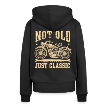 Classic Passion - Pour les motards intemporels - Sweat à capuche Premium bio Femme - noir - Dos - Julia (174cm)