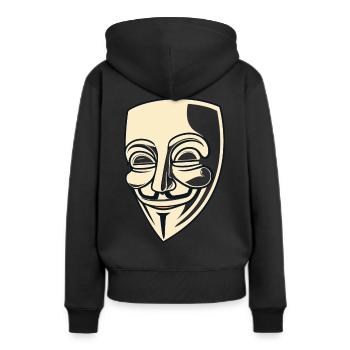Masque Guy Fawkes - Sweat à capuche Premium bio Femme - noir - Dos - Julia (174cm)