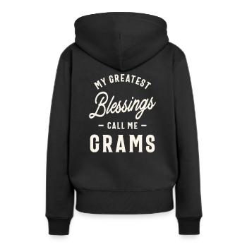 My Greatest Blessings Call Me Grams - Women’s Premium Organic Hoodie - black - Back - Julia (174cm)