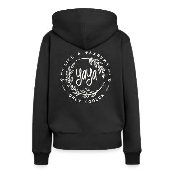 Yaya Comme une grand-mère Seulement plus cool Drôle Grand-mère - Sweat à capuche Premium bio Femme - noir - Dos - Julia (174cm)