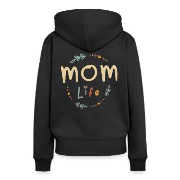 Maman Vie Drôle Mère Noël - Sweat à capuche Premium bio Femme - noir - Dos - Julia (174cm)