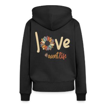 Liebe Tante Leben Lustig Tante Weihnachten - Frauen Premium Bio Hoodie - Schwarz - Hinten - Julia (174cm)