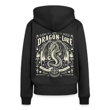 Mythischer Feuerdrache - Frauen Premium Bio Hoodie - Schwarz - Hinten - Julia (174cm)
