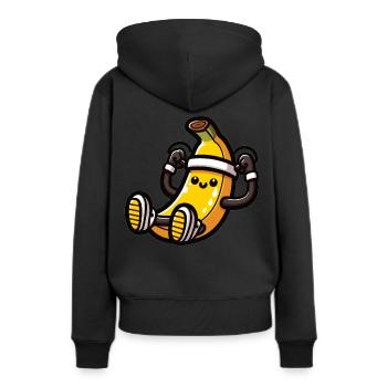 La banane sportive fait des croquants - Sweat à capuche Premium bio Femme - noir - Dos - Julia (174cm)