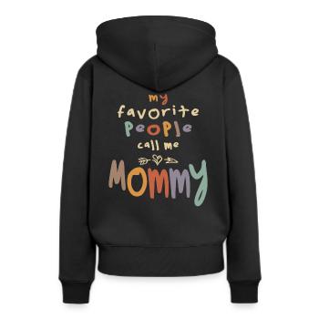 Mes personnes préférées m’appellent maman - Mère - Sweat à capuche Premium bio Femme - noir - Dos - Julia (174cm)