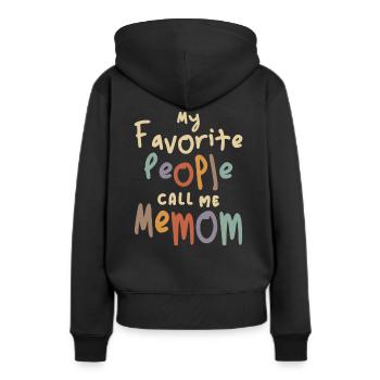 Mes personnes préférées m’appellent Memom - Grand-mère - Sweat à capuche Premium bio Femme - noir - Dos - Julia (174cm)