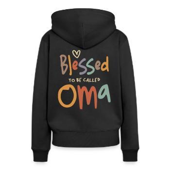 Bles To Be Called Oma - Grandma - Women’s Premium Organic Hoodie - black - Back - Julia (174cm)