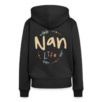 Nan Life Funny Mother Grandma - Women’s Premium Organic Hoodie - black - Back - Julia (174cm)