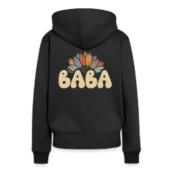 Baba Sunflower Funny Grandma - Women’s Premium Organic Hoodie - black - Back - Julia (174cm)
