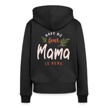 N’ayez crainte, maman est là - Fête des mères - Sweat à capuche Premium bio Femme - noir - Dos - Julia (174cm)