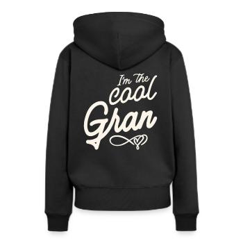 I’m The Cool Gran - Fête des Mères - Sweat à capuche Premium bio Femme - noir - Dos - Julia (174cm)