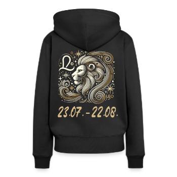 Himmlischer Löwe Sternzeichen - Frauen Premium Bio Hoodie - Schwarz - Hinten - Julia (174cm)