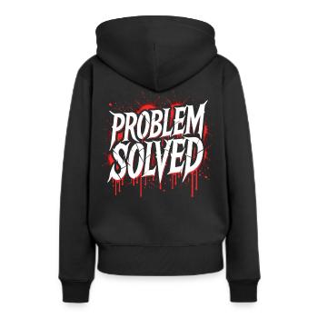 Problème Gelöst - Problème résolu - Sweat à capuche Premium bio Femme - noir - Dos - Julia (174cm)
