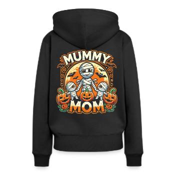 Halloween skjorte til mødre - "Mummy Mom" Design - Dame Premium hoodie, økologisk bomuld - sort - Bagpå - Julia (174cm)