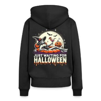 Vacances magiques : frissons de sorcière - Sweat à capuche Premium bio Femme - noir - Dos - Julia (174cm)