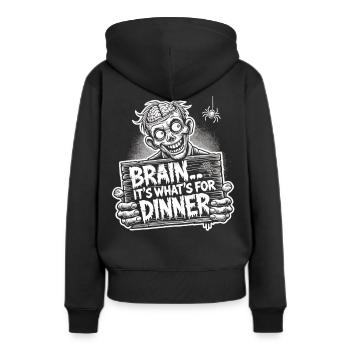 T-shirt drôle de dîner zombie pour Halloween - Sweat à capuche Premium bio Femme - noir - Dos - Julia (174cm)