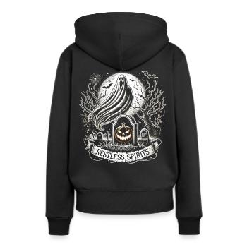 L’heure des sorcières d’Halloween se réveille - Sweat à capuche Premium bio Femme - noir - Dos - Julia (174cm)