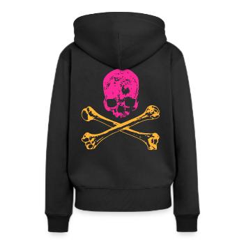 Schädel und Knochen - Frauen Premium Bio Hoodie - Schwarz - Hinten - Julia (174cm)