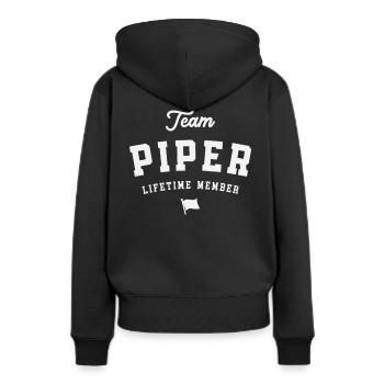 Team Piper Lifetime Member Funny Name Piper - Women’s Premium Organic Hoodie - black - Back - Julia (174cm)