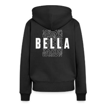 Bella Personnalisé - Nom Bella - Sweat à capuche Premium bio Femme - noir - Dos - Julia (174cm)