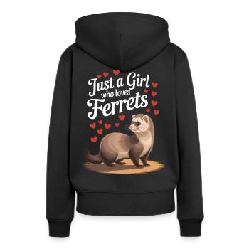 Chemise furet – parfaite pour les amateurs de furets - Sweat à capuche Premium bio Femme - noir - Dos - Julia (174cm)