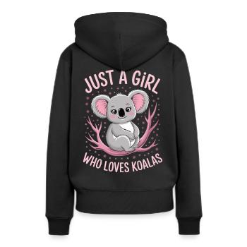 Koala-Shirt – Perfekt für Koala-Liebhaber - Frauen Premium Bio Hoodie - Schwarz - Hinten - Julia (174cm)