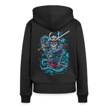 Guerrier samouraï fantomatique - Sweat à capuche Premium bio Femme - noir - Dos - Julia (174cm)