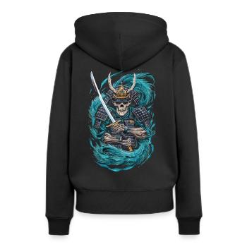 Guerrier samouraï fantomatique - Sweat à capuche Premium bio Femme - noir - Dos - Julia (174cm)