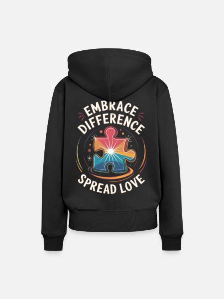 Embrace Difference Shirt - Frauen Premium Bio Hoodie - Schwarz
