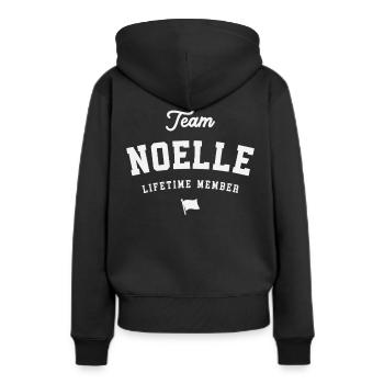 Membre à vie de l’équipe Noelle Funny Name Noelle - Sweat à capuche Premium bio Femme - noir - Dos - Julia (174cm)