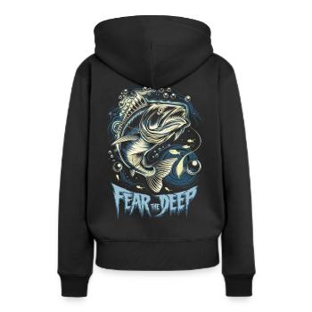 Poisson pêcheur prédateur des profondeurs - Sweat à capuche Premium bio Femme - noir - Dos - Julia (174cm)