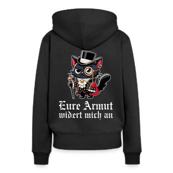Eure Armut widert mich an – Dekadente Gothic Katze - Frauen Premium Bio Hoodie - Schwarz - Hinten - Julia (174cm)