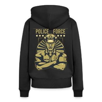 police - Sweat à capuche Premium bio Femme - noir - Dos - Julia (174cm)