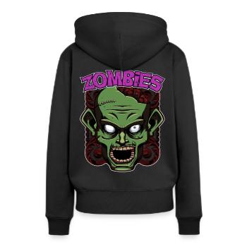 Zombies - Frauen Premium Bio Hoodie - Schwarz - Hinten - Julia (174cm)