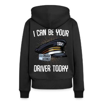Taxi - Frauen Premium Bio Hoodie - Schwarz - Hinten - Julia (174cm)