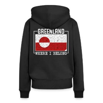 Groenland - Sweat à capuche Premium bio Femme - noir - Dos - Julia (174cm)