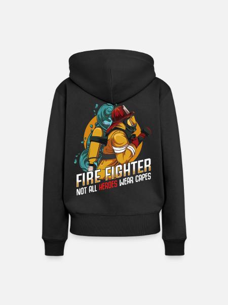 Feuerwehrmann - Frauen Premium Bio Hoodie - Schwarz