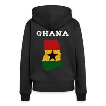 Ghana - Sweat à capuche Premium bio Femme - noir - Dos - Julia (174cm)