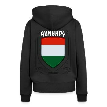 Hongrie - Sweat à capuche Premium bio Femme - noir - Dos - Julia (174cm)