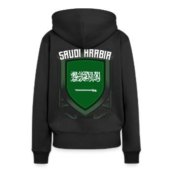 Saudi-Arabien - Frauen Premium Bio Hoodie - Schwarz - Hinten - Julia (174cm)