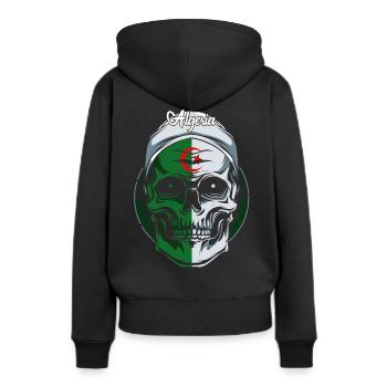 Algerien - Frauen Premium Bio Hoodie - Schwarz - Hinten - Julia (174cm)