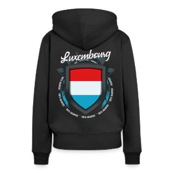 Luxembourg - Sweat à capuche Premium bio Femme - noir - Dos - Julia (174cm)